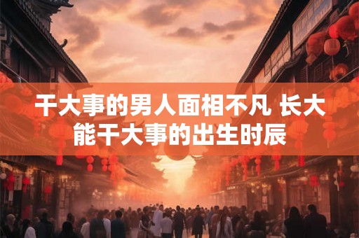 干大事的男人面相不凡 长大能干大事的出生时辰 干大事的男人面相不凡 长大能干大事的出生时辰