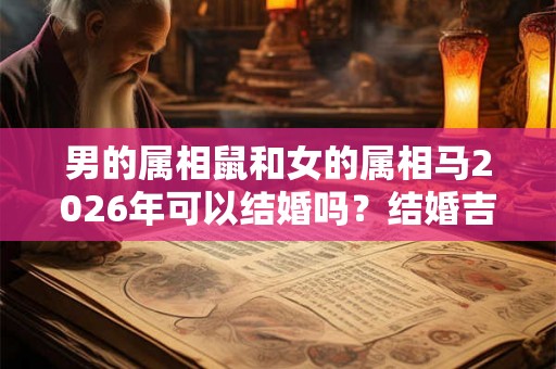 男的属相鼠和女的属相马2026年可以结婚吗?结婚吉利吗? 男的属相鼠和女的属相马2026年可以结婚吗?结婚吉利吗?