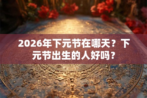 2026年下元节在哪天？下元节出生的人好吗？