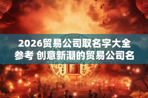 2026贸易公司取名字大全参考 创意新潮的贸易公司名字免费
