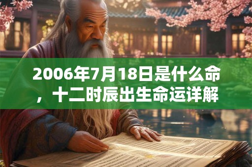 2006年7月18日是什么命，十二时辰出生命运详解