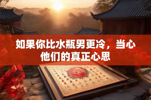 如果你比水瓶男更冷，当心他们的真正心思