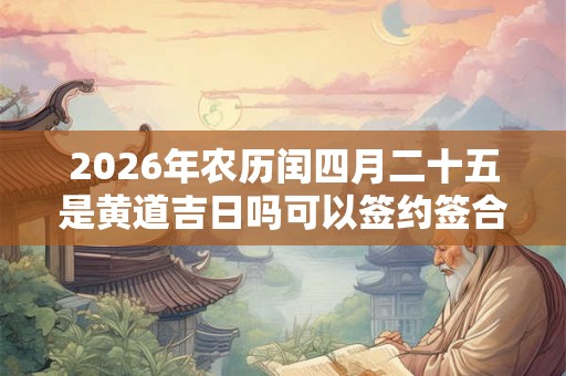 2026年农历闰四月二十五是黄道吉日吗可以签约签合同吗？