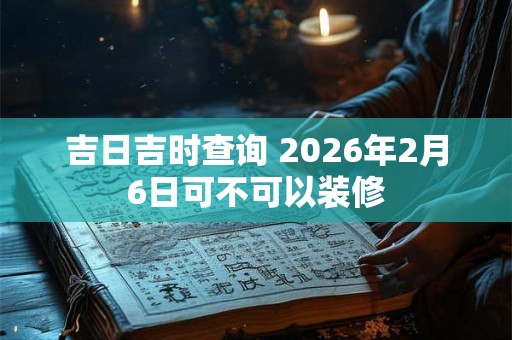 吉日吉时查询 2026年2月6日可不可以装修 吉日吉时查询 2026年2月6日可不可以装修