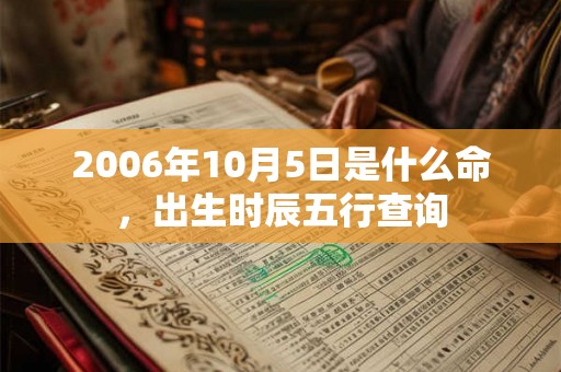 2006年10月5日是什么命，出生时辰五行查询