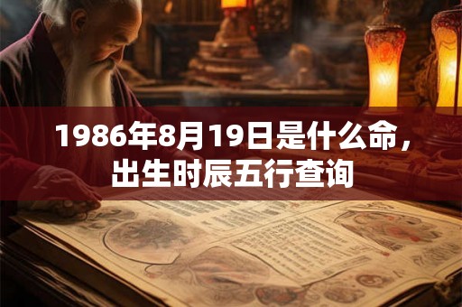 1986年8月19日是什么命，出生时辰五行查询
