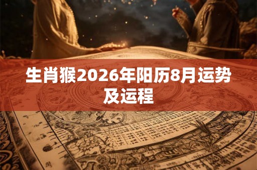 生肖猴2026年阳历8月运势及运程