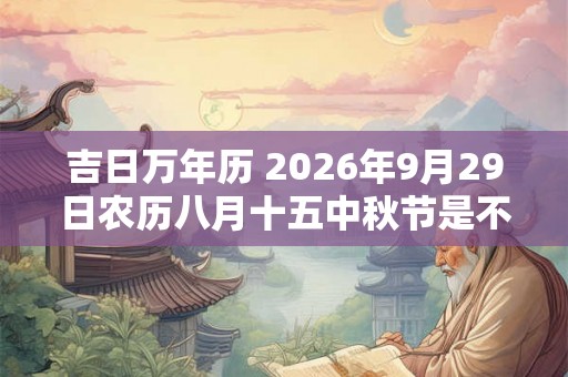 吉日万年历 2026年9月29日农历八月十五中秋节是不是开业大吉的日子