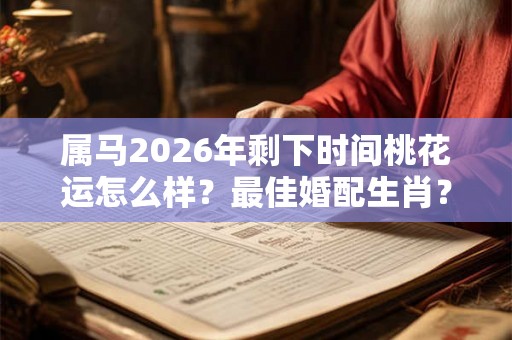属马2026年剩下时间桃花运怎么样？最佳婚配生肖？