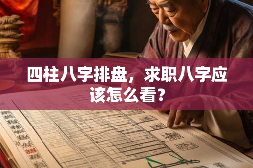 四柱八字排盘，求职八字应该怎么看？