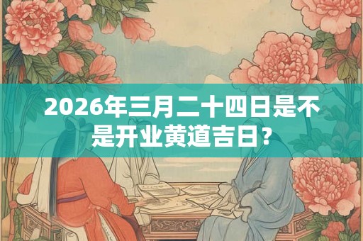 2026年三月二十四日是不是开业黄道吉日？