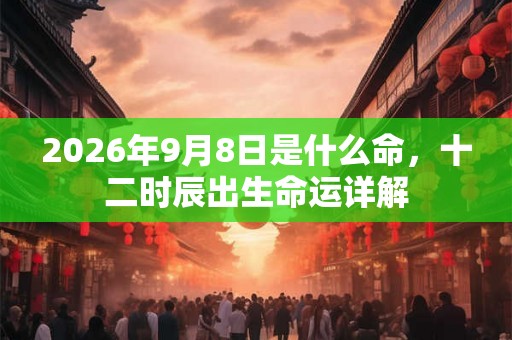2026年9月8日是什么命，十二时辰出生命运详解
