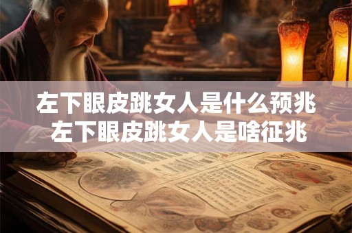 左下眼皮跳女人是什么预兆 左下眼皮跳女人是啥征兆