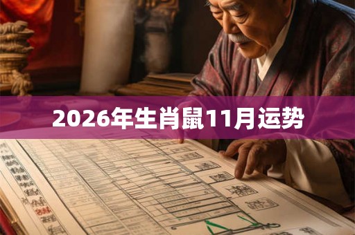 2026年生肖鼠11月运势