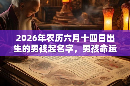 2026年农历六月十四日出生的男孩起名字，男孩命运怎么样？