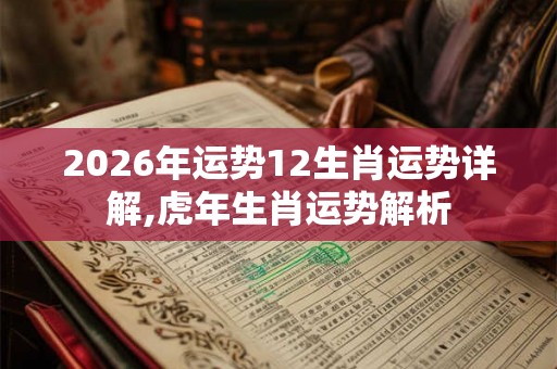 2026年运势12生肖运势详解,虎年生肖运势解析