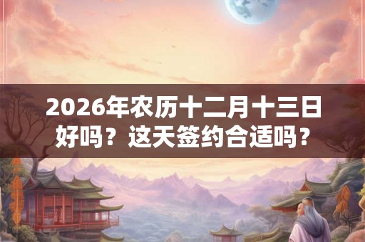 2026年农历十二月十三日好吗？这天签约合适吗？