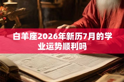 白羊座2026年新历7月的学业运势顺利吗 白羊座2026年新历7月的学业运势顺利吗