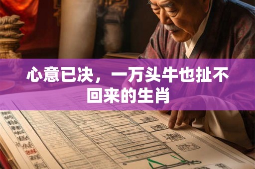 心意已决，一万头牛也扯不回来的生肖