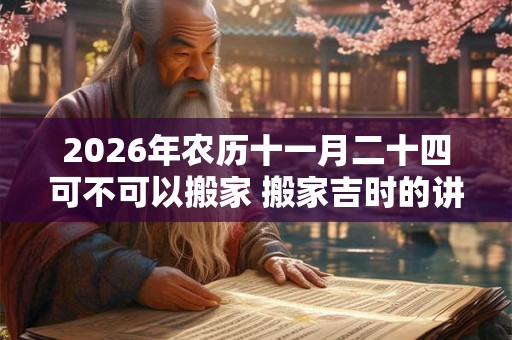 2026年农历十一月二十四可不可以搬家 搬家吉时的讲究