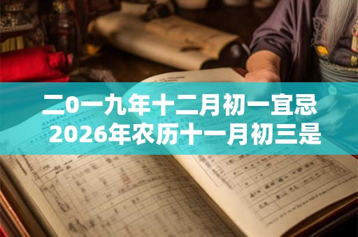 二0一九年十二月初一宜忌  2026年农历十一月初三是黄道吉日吗