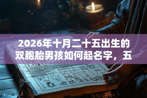 2026年十月二十五出生的双胞胎男孩如何起名字，五行属什么？