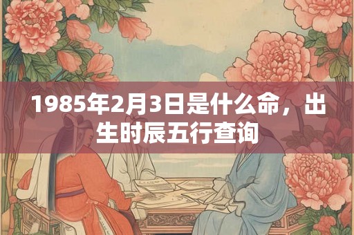 1985年2月3日是什么命，出生时辰五行查询