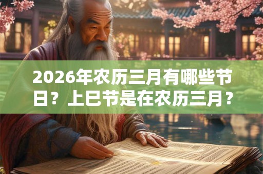 2026年农历三月有哪些节日？上巳节是在农历三月？