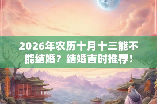 2026年农历十月十三能不能结婚？结婚吉时推荐！