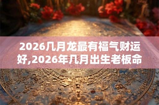 2026几月龙最有福气财运好,2026年几月出生老板命