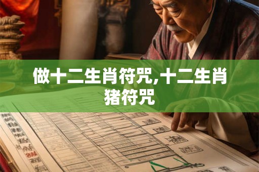 做十二生肖符咒,十二生肖猪符咒