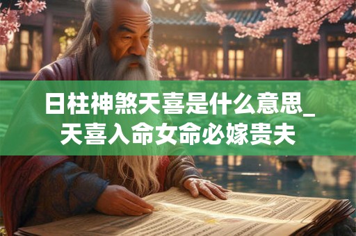 日柱神煞天喜是什么意思_天喜入命女命必嫁贵夫