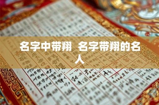 名字中带翔  名字带翔的名人