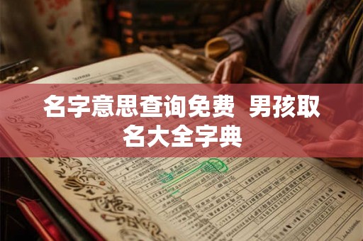 名字意思查询免费  男孩取名大全字典