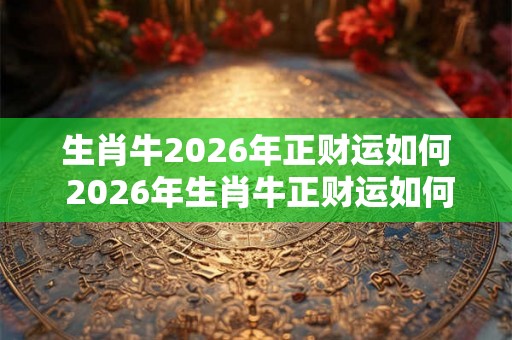 生肖牛2026年正财运如何 2026年生肖牛正财运如何