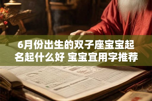 6月份出生的双子座宝宝起名起什么好 宝宝宜用字推荐