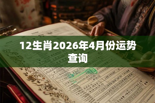 12生肖2026年4月份运势查询