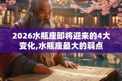 2026水瓶座即将迎来的4大变化,水瓶座最大的弱点
