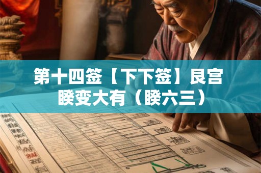 第十四签【下下签】艮宫 睽变大有（睽六三）