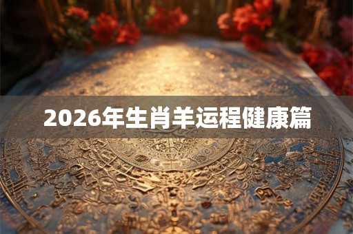2026年生肖羊运程健康篇