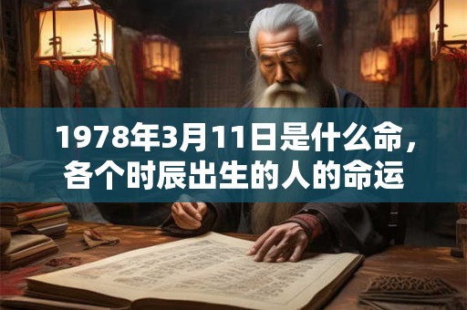 1978年3月11日是什么命，各个时辰出生的人的命运
