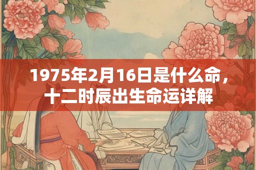 1975年2月16日是什么命，十二时辰出生命运详解