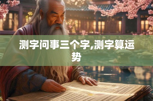 测字问事三个字,测字算运势