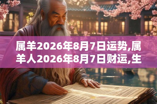 属羊2026年8月7日运势,属羊人2026年8月7日财运,生肖羊2026年8月7日运势