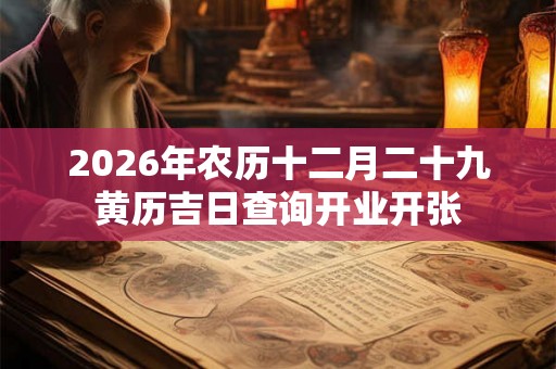 2026年农历十二月二十九黄历吉日查询开业开张 2026年农历十二月二十九黄历吉日查询开业开张