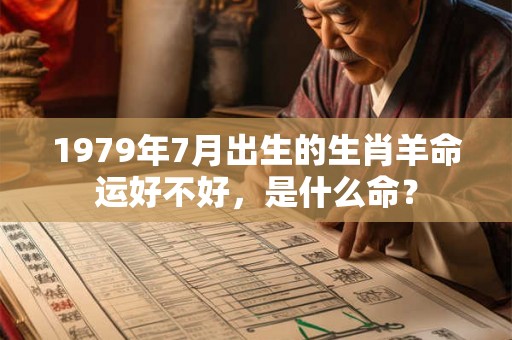 1979年7月出生的生肖羊命运好不好，是什么命？