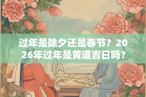 过年是除夕还是春节？2026年过年是黄道吉日吗？