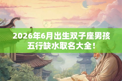 2026年6月出生双子座男孩五行缺水取名大全！