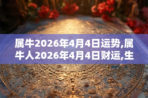 属牛2026年4月4日运势,属牛人2026年4月4日财运,生肖牛2026年4月4日运势