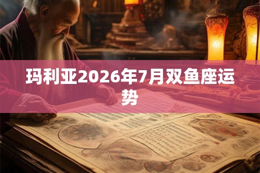玛利亚2026年7月双鱼座运势